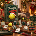 Tennisdekorasjoner i akryl med julemotiv
